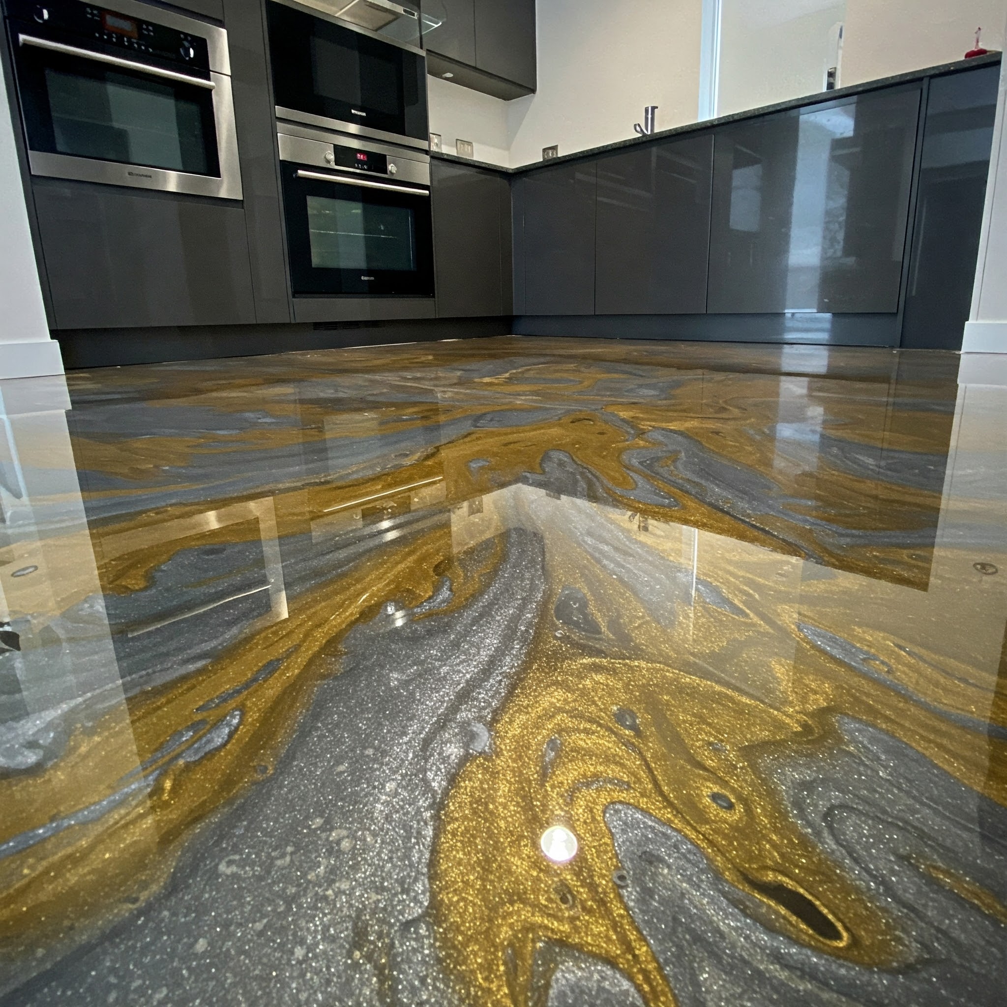 Champagne Gold metallic epoxy