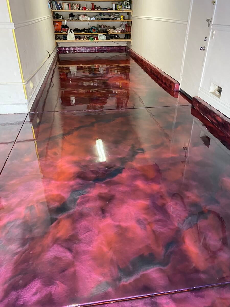 Crimson Ember metallic epoxy