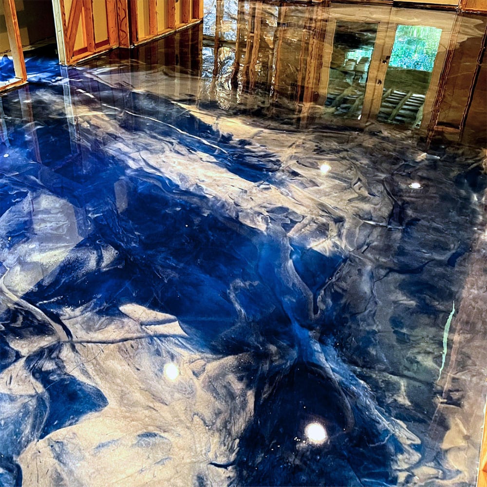 Ocean Blue metallic epoxy